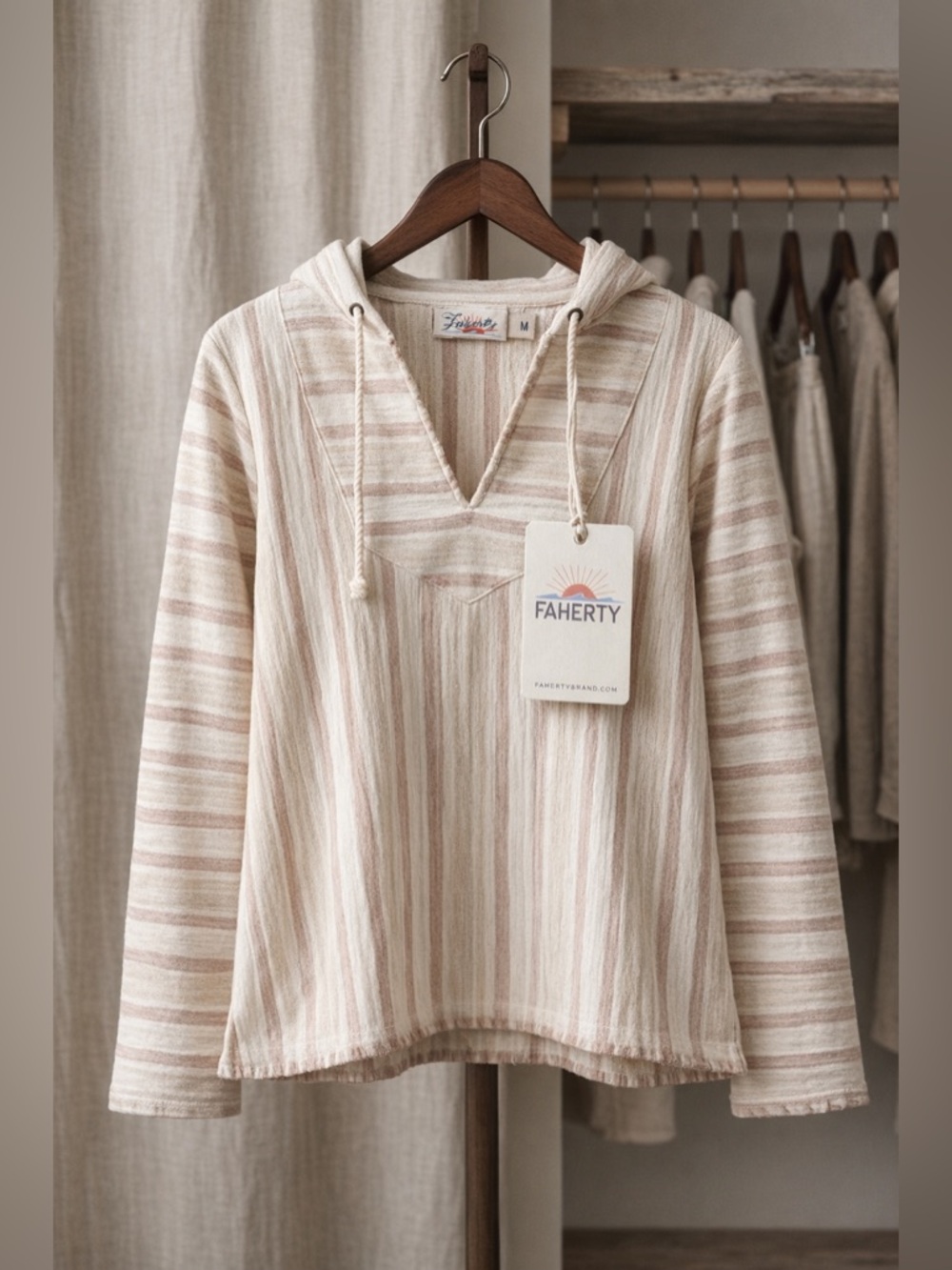 Faherty Daytripper Stripe Hoodie Women’s M NWT